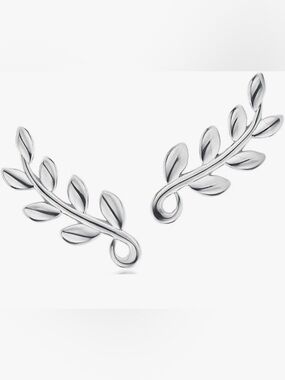 Tiffany & Co. Sterling Silver Olive Leaf Climber Earrings (no earring back)